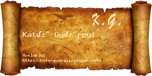 Kató Györgyi névjegykártya